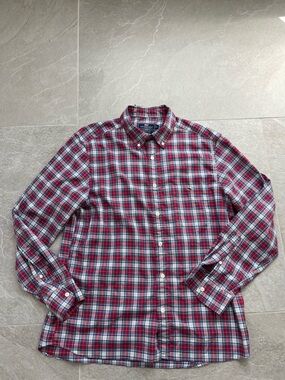 Vineyard Vines Red and Blue Plaid Button-Down Shirt